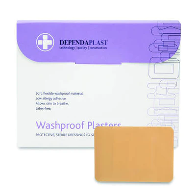 Washproof Plasters 7.2cm x 5cm 50 Pack